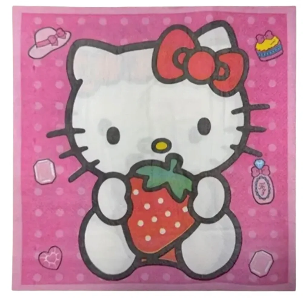 Sanrio Hello Kitty Strawberry Luncheon Napkins, 20-ct